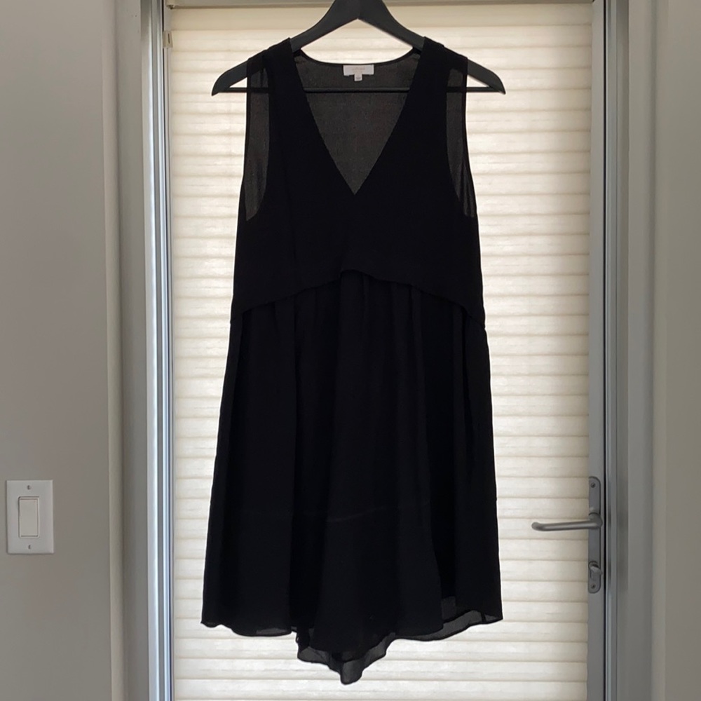 aritzia black babydoll dress with silk size 0